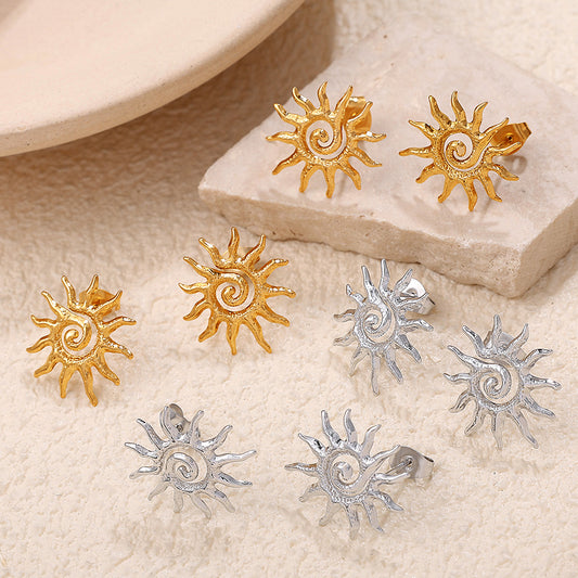 Orecchini girasole in acciaio inox