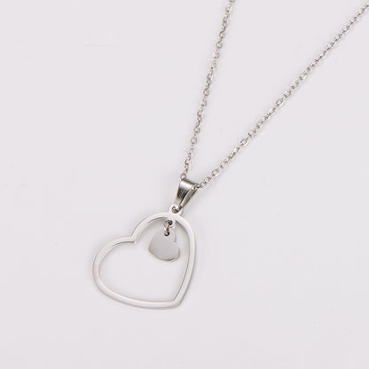 Collana doppio cuore minimalista