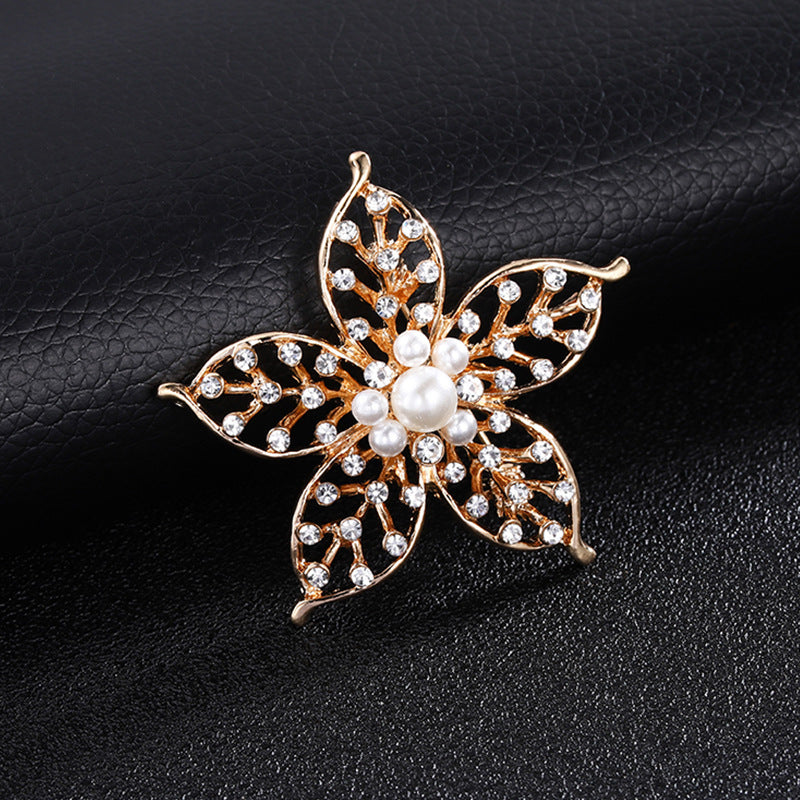 Spilla perla strass