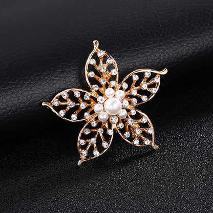 Spilla perla strass
