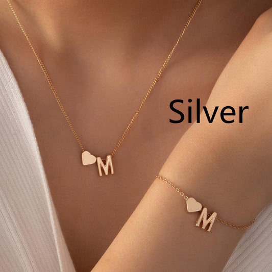 Collana cuore con lettera