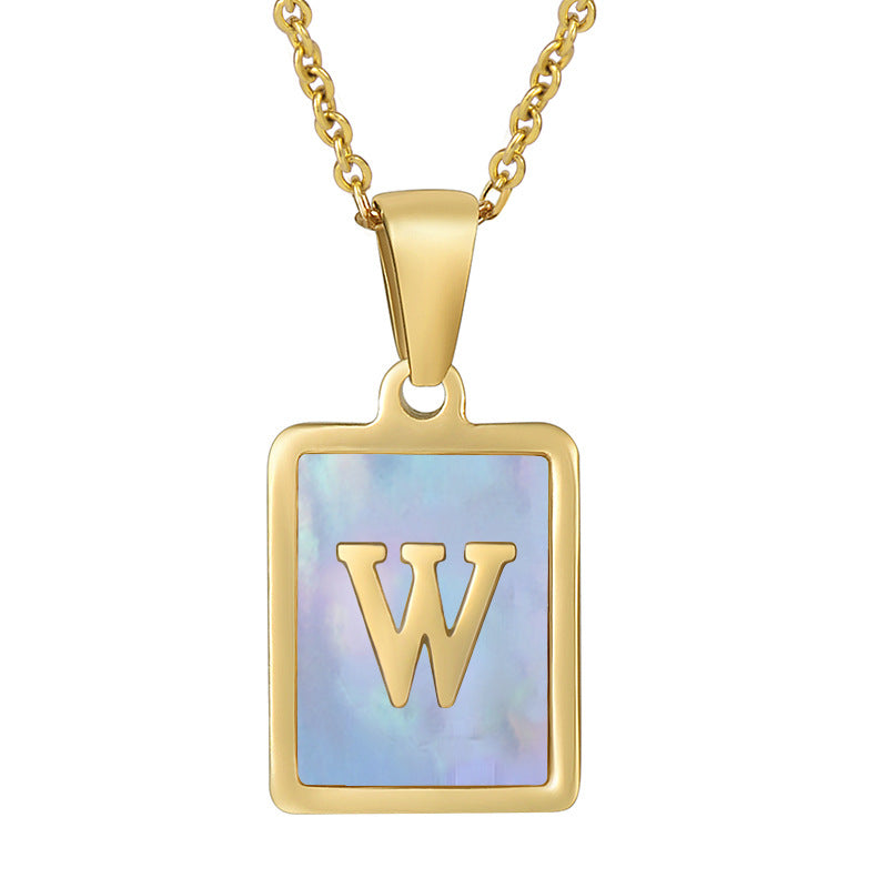Collana titanio con lettera e conchiglia
