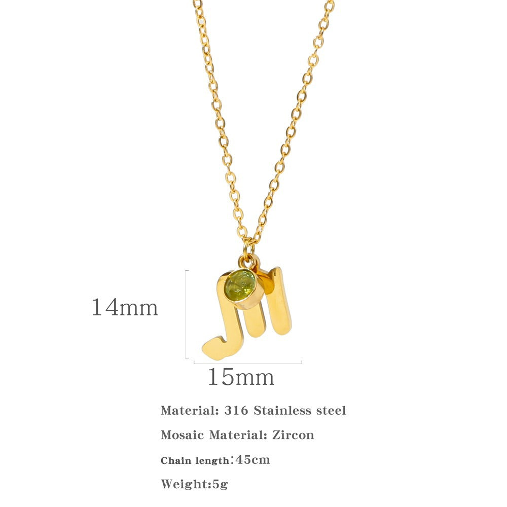 Collana zircone in acciaio inox