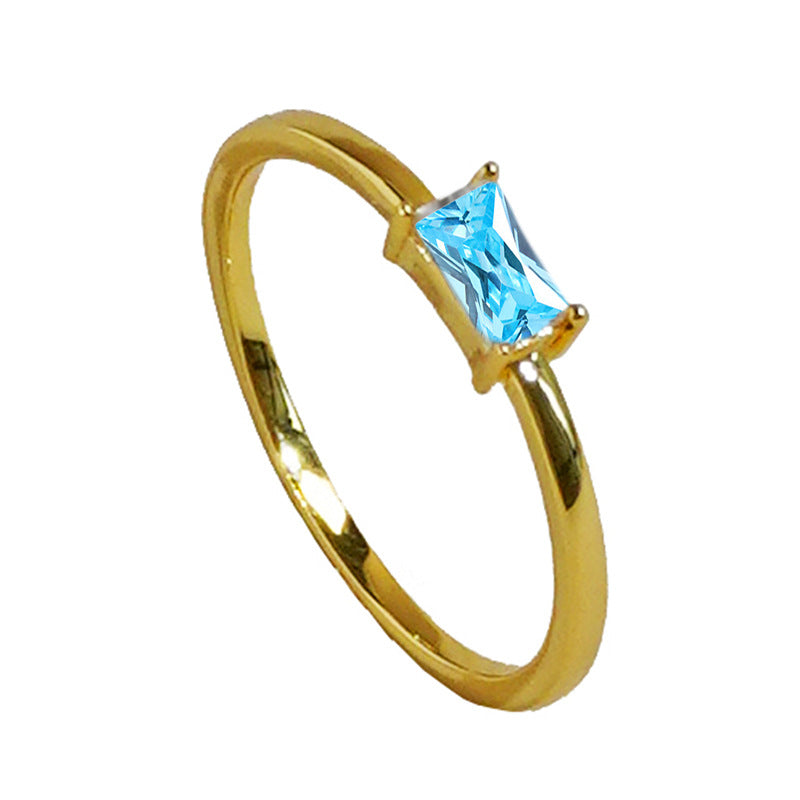Bracciale e anello zircone blu
