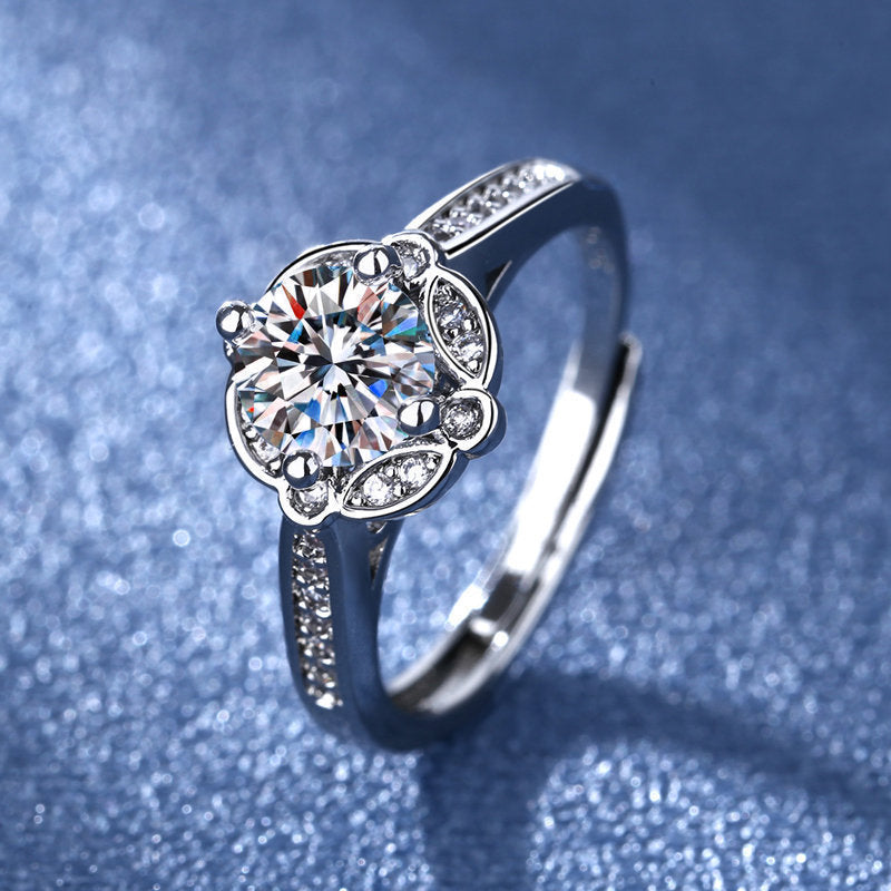 Anello aperto moisanite