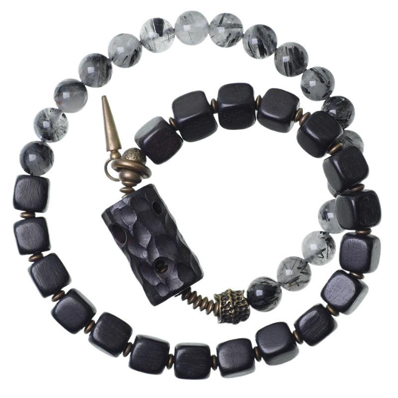 Bracciale cristallo nero etnico