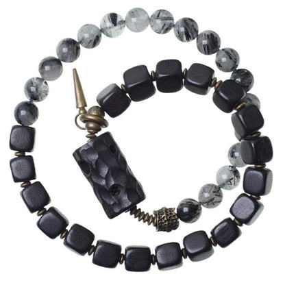 Bracciale cristallo nero etnico