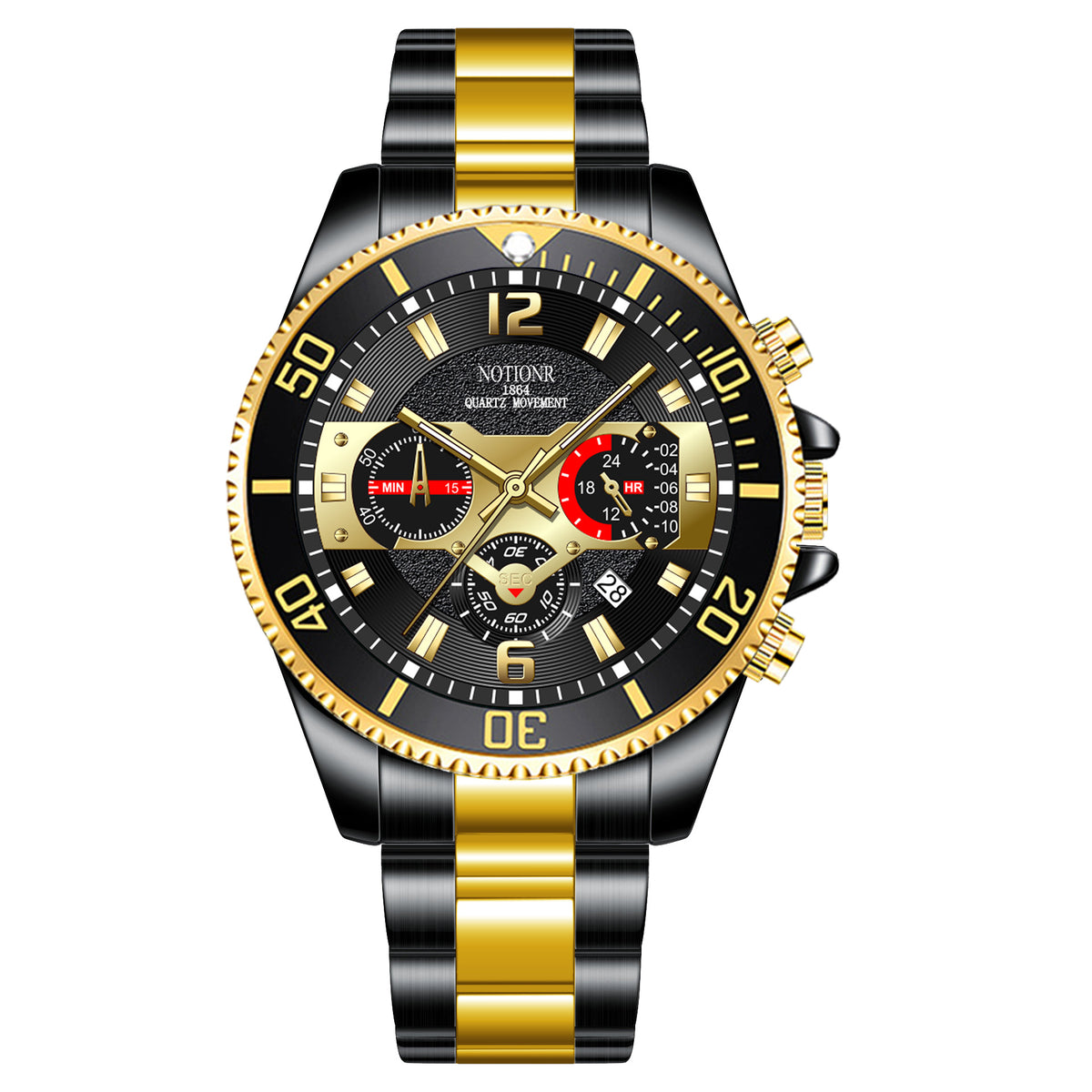 Orologio acciaio con calendario da uomo leggero