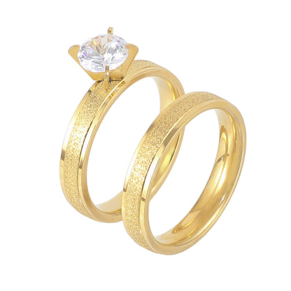 Anello zirconi titanio opaco