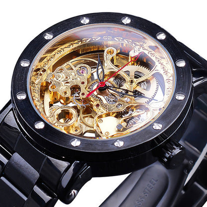 Orologio con fondello trasparente