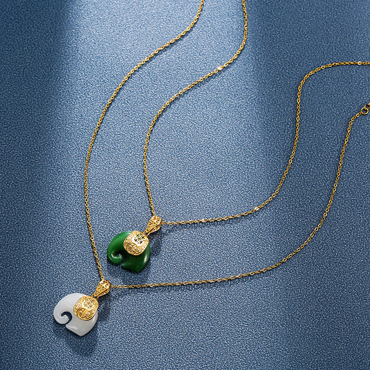 Collana elefante giada