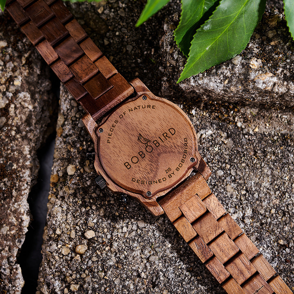 Orologio in legno vintage da uomo
