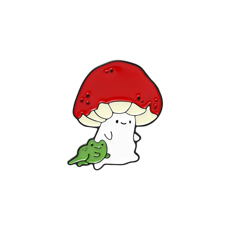 Spilla fungo rosso verniciata