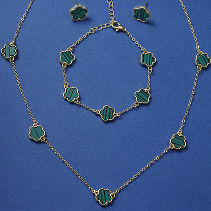 Set gioielli fiore a cinque petali