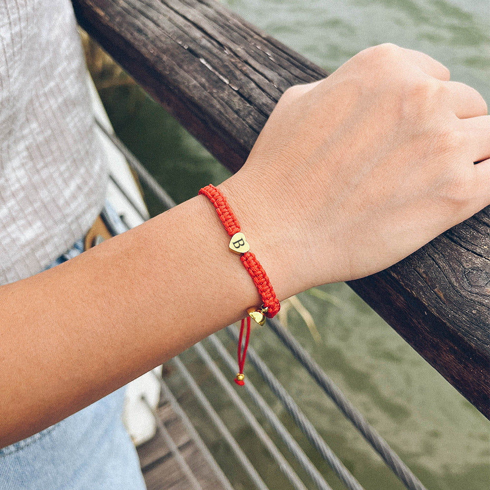 Bracciale intrecciato cuore acciaio