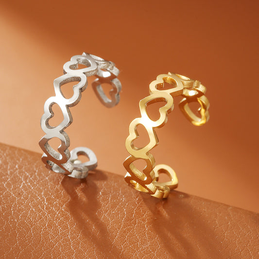 Anello cuore cavo
