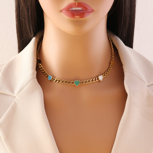 Collana cuore farfalla in acciaio inox