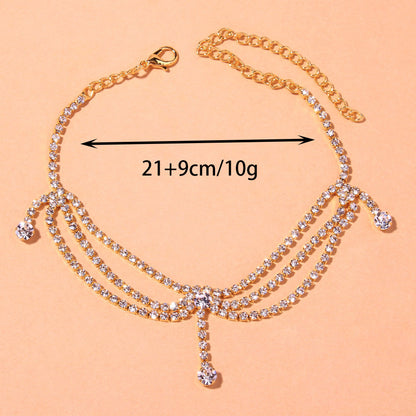 Cavigliera strass multi-strato