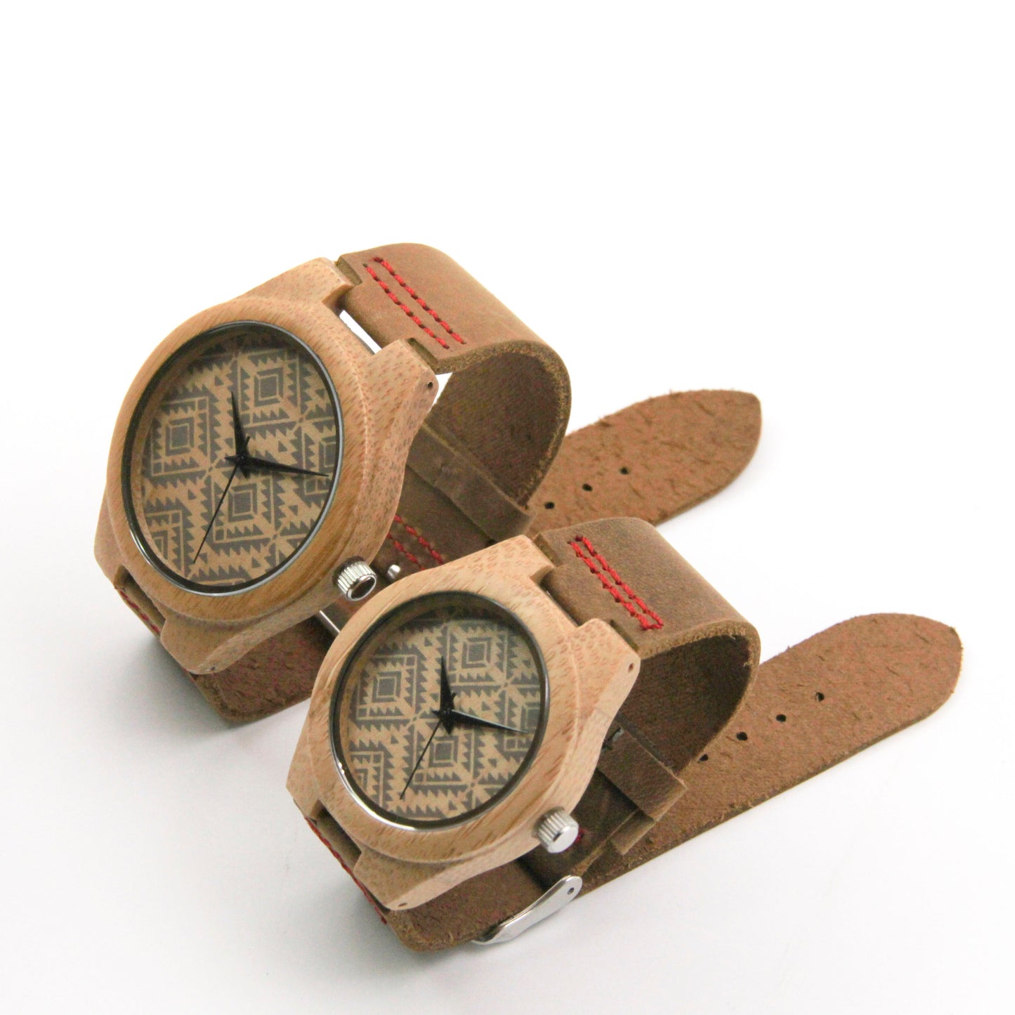 Orologio pelle cinturino bambù