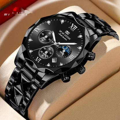 Orologio doppio calendario impermeabile in tungsteno
