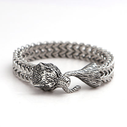 Bracciale testa di lupo vichingo