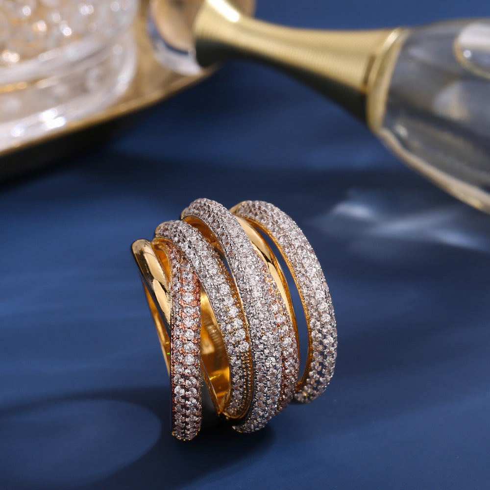 Anello croce brillanti