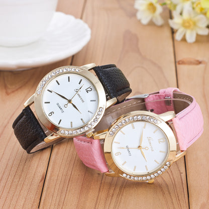 Orologio quarzo con diamanti Geneva