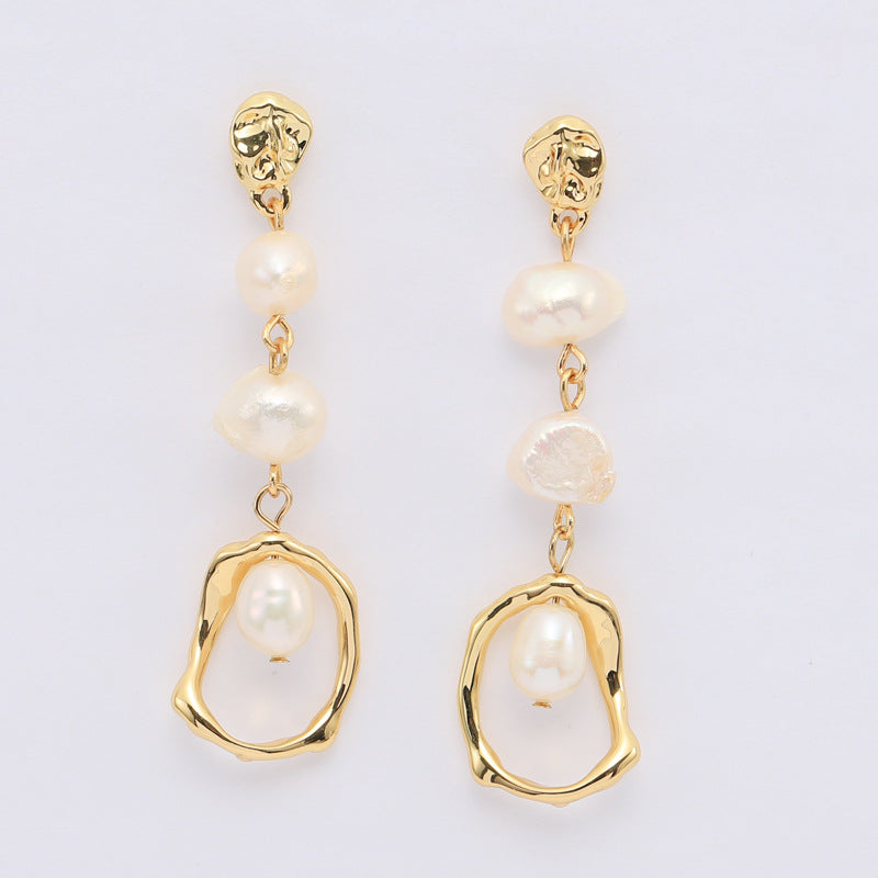 Orecchini perla d'acqua dolce oro