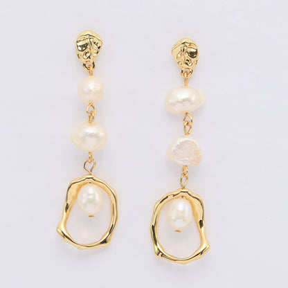 Orecchini perla d'acqua dolce oro