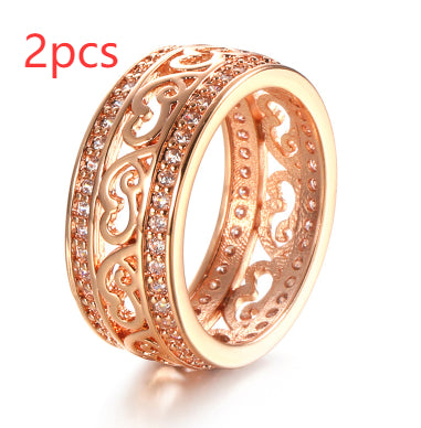 Anello zirconi doppio strato