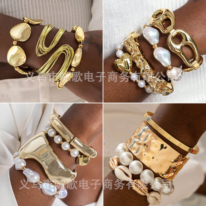 Bracciale geometrico multistrato