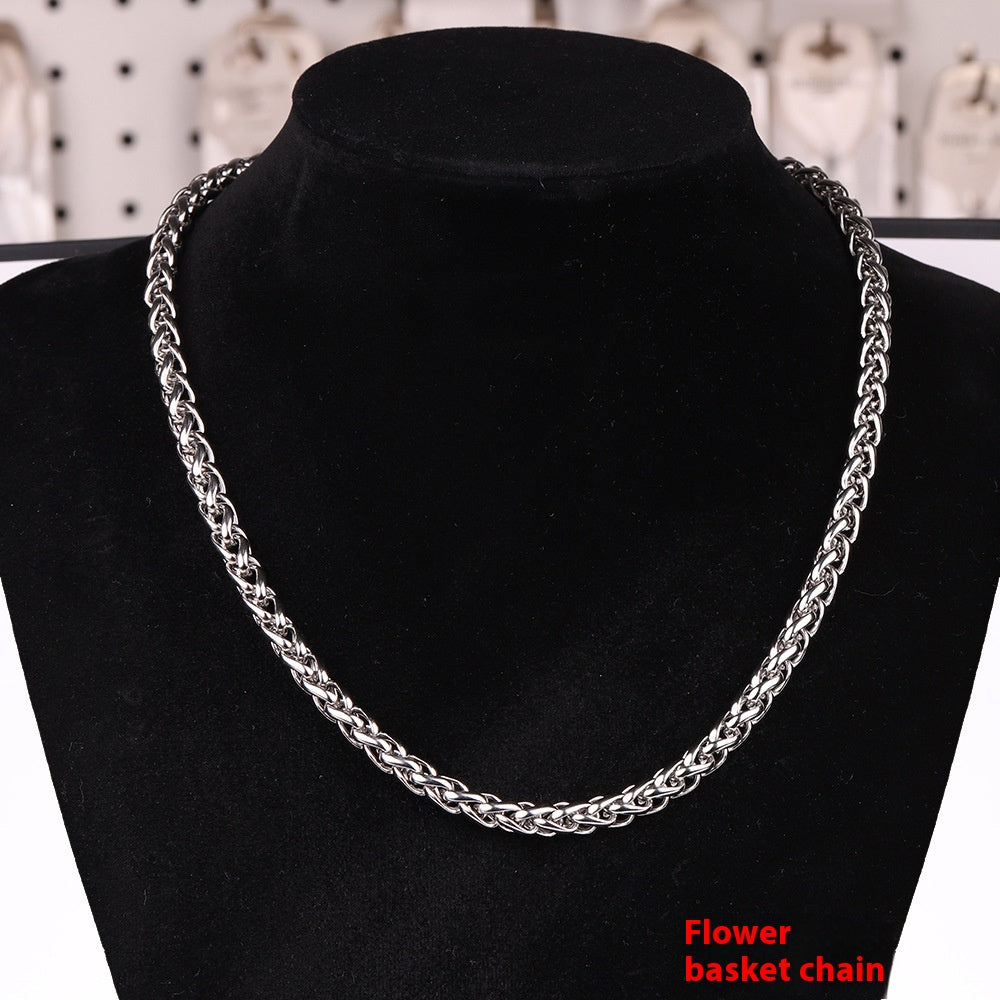 Collana acciaio titanio minimalista