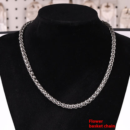 Collana acciaio titanio minimalista