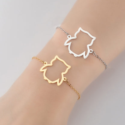 Bracciale con Pendente Gufo Traforato