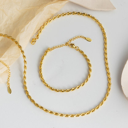 Set bracciale e collana treccia