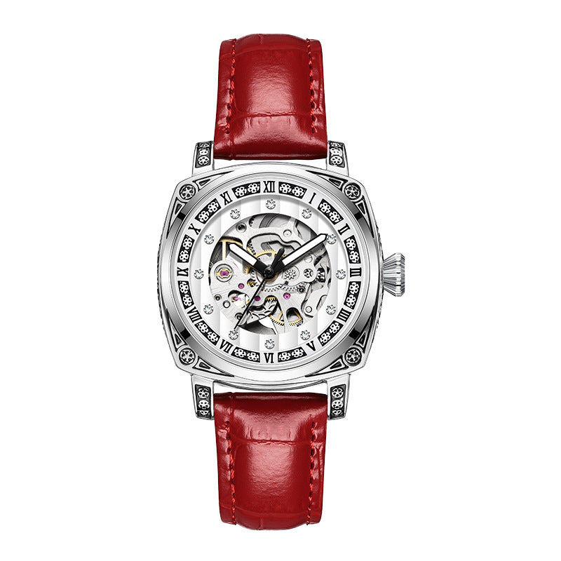 Orologio cinturino pelle luminoso