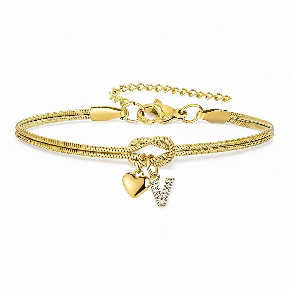 Bracciale Pendente Cuore con Lettere