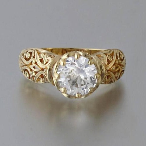 Anello fiore con zircone