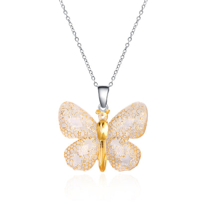 Collana farfalla retrò multicolore