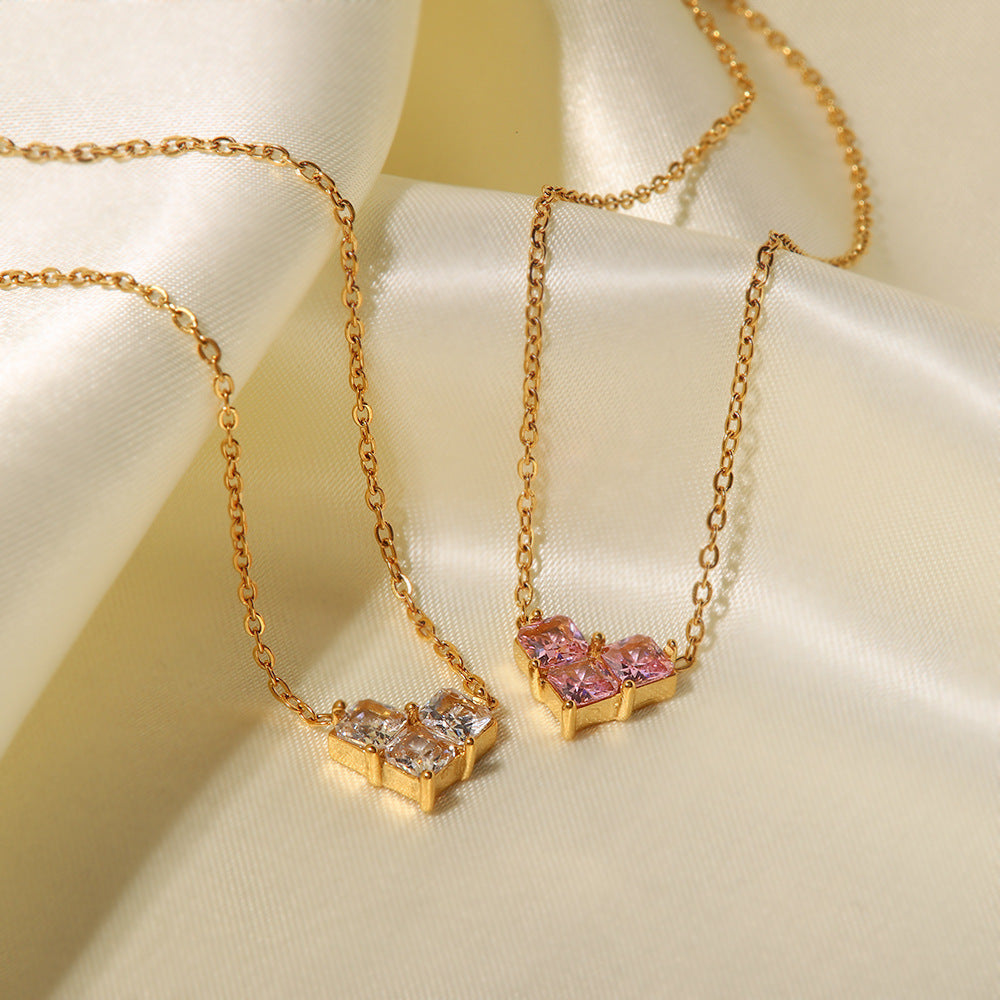 Collana acciaio titanio stile francese