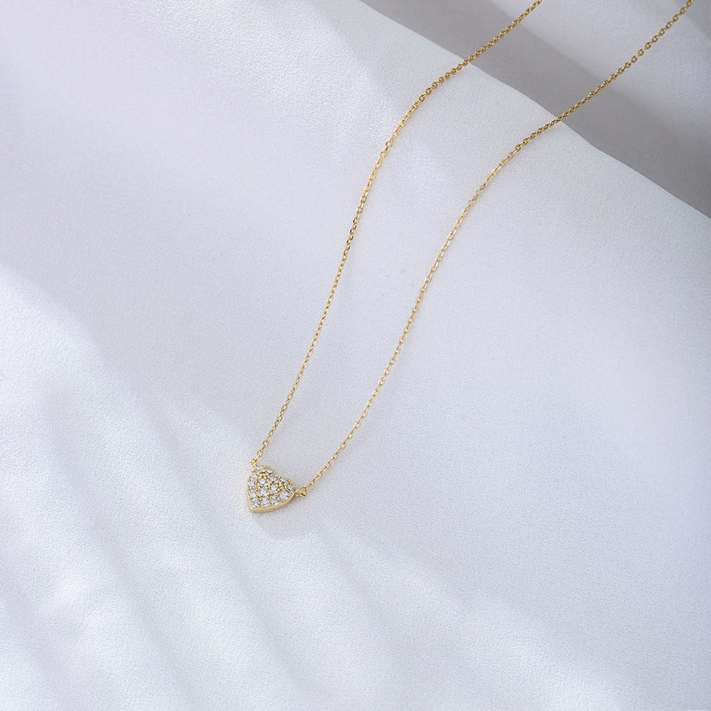 Collana cuore zircone argento da donna