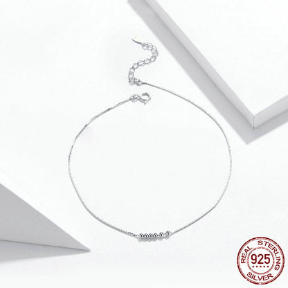 Cavigliera perline argento 925