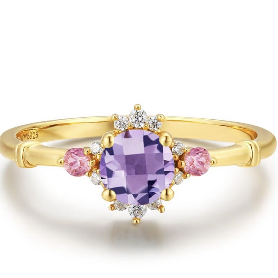 Anello ametista set fiori