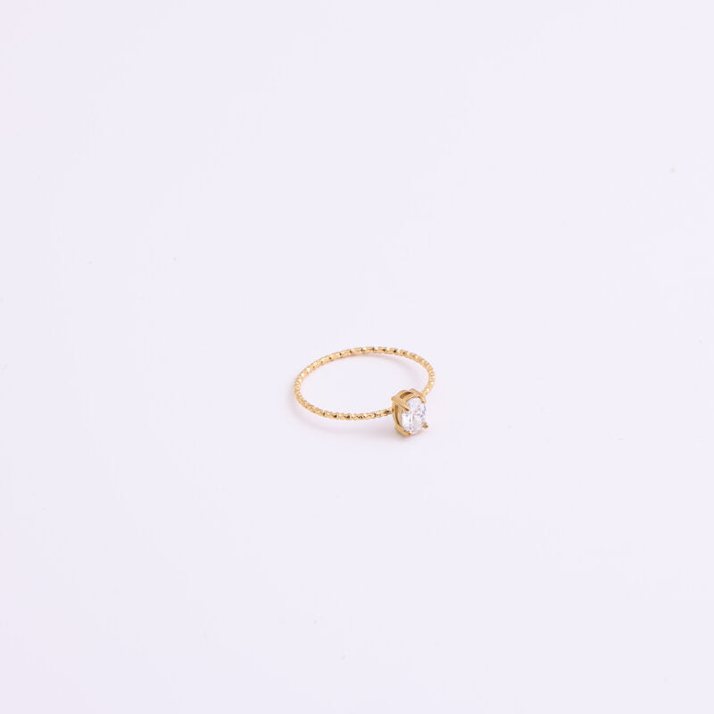 Anello zircone dorato Uovo d'Oca
