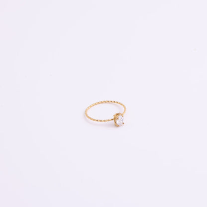 Anello zircone dorato Uovo d'Oca