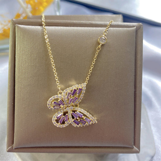 Collana farfalla diamantata