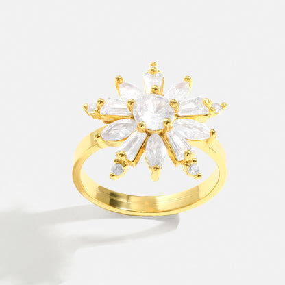 Anello fiore con zirconi