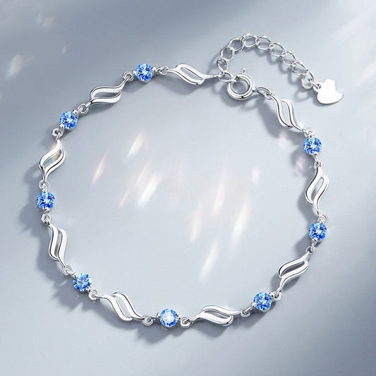 Bracciale cristallo blu onda amore