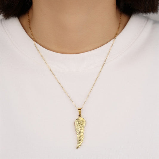 Collana ali rosa titanio