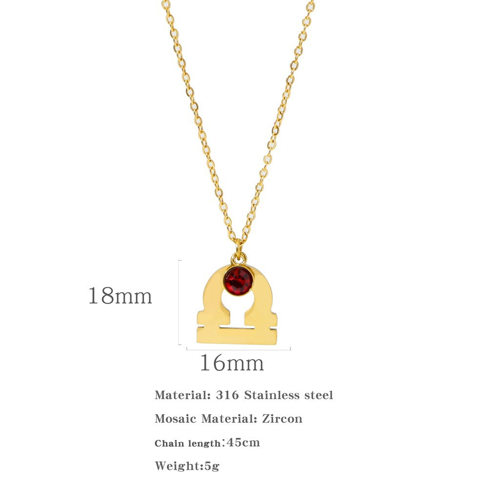 Collana zircone in acciaio inox